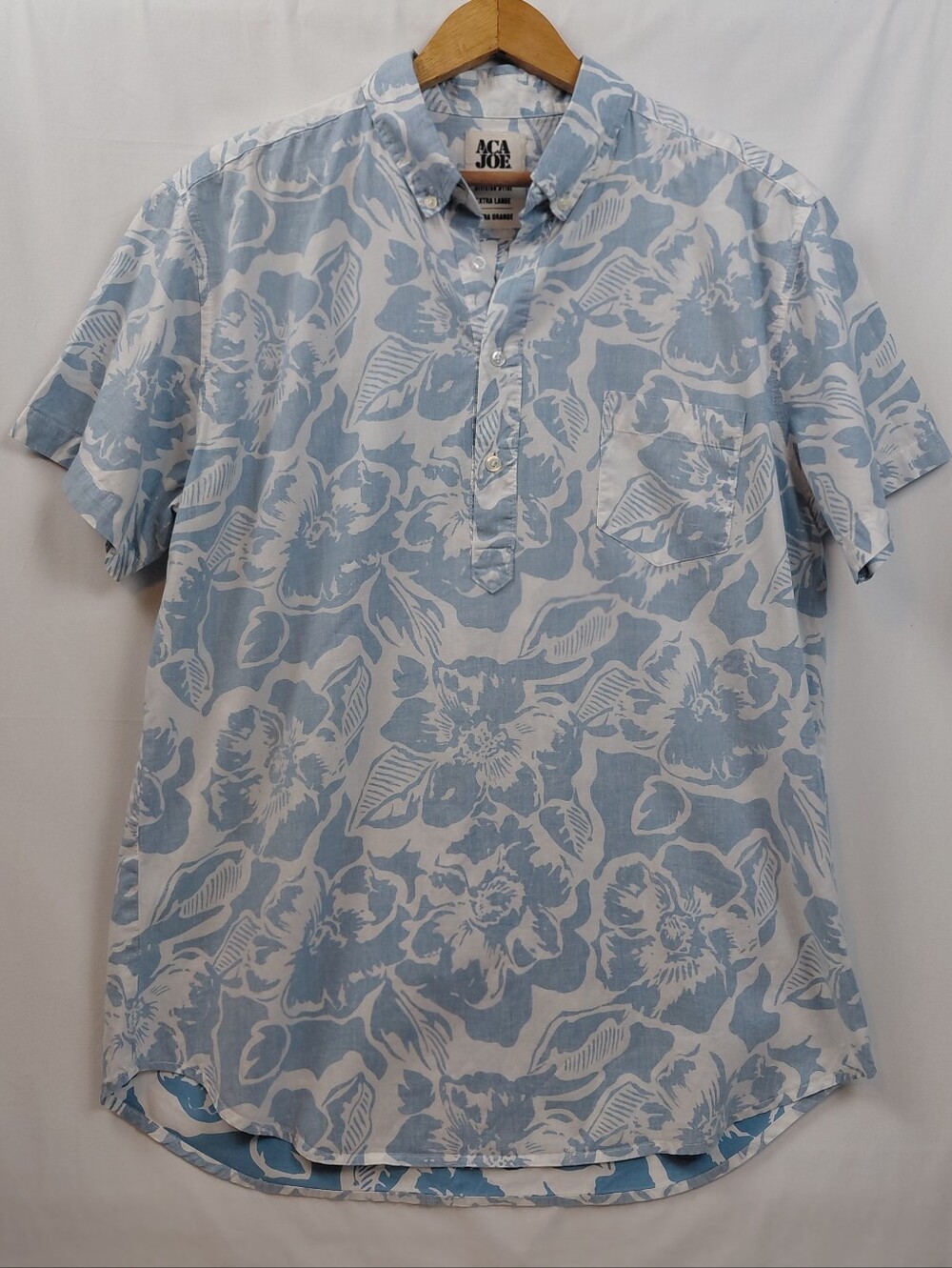 ACA JOE Popover Collared Shirt Hawaiian Floral Men's Size X Large Tropical